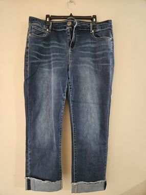 Maurices Mid-Rise Dark Blue Cuffed Women’s Jeans